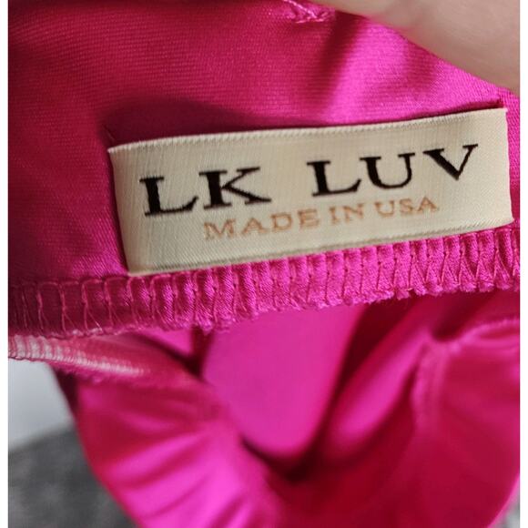 Hot Pink Satin Neon XSmall Maxi Skirt Made In USA Coquette Clean Girl Elegant - Picture 3 of 10